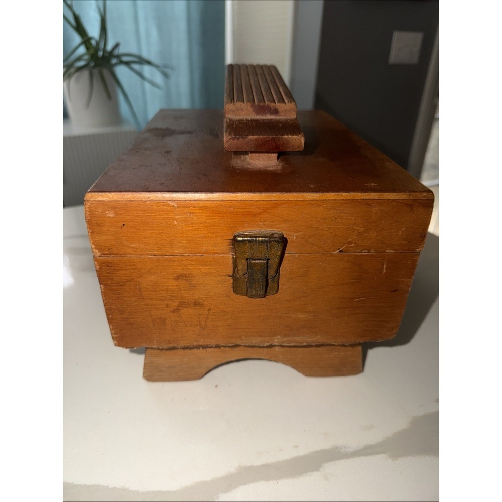 Vintage Shoes Shine Box Kit with Accessories Wood